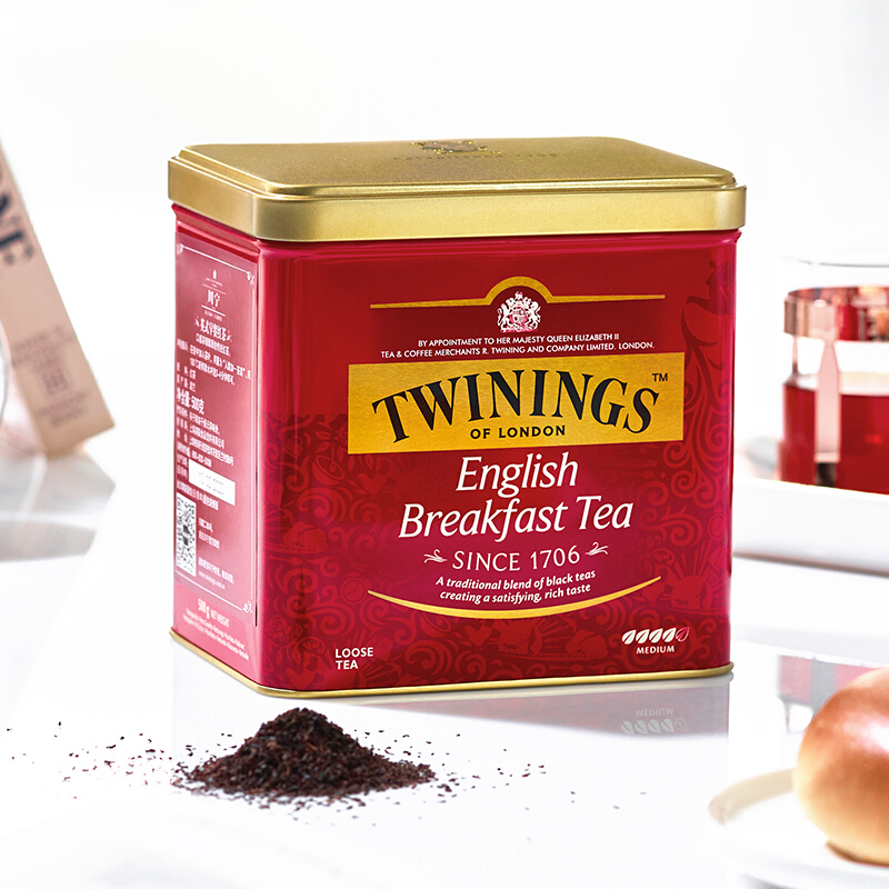 TWININGS川宁英式早餐红茶罐装亚曼锡兰红茶盒装散茶餐饮奶茶店用