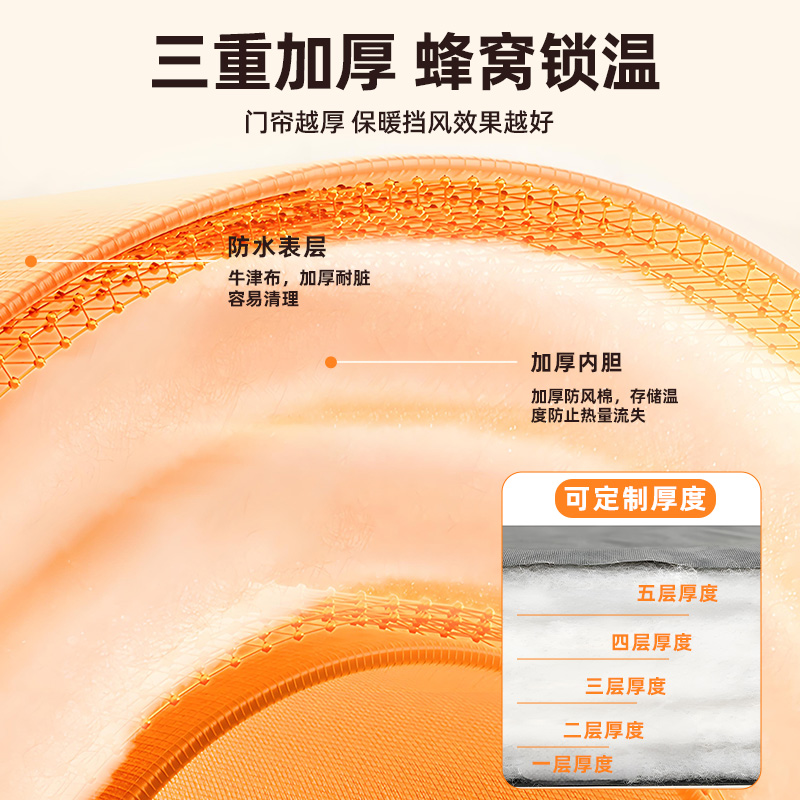 棉门帘冬季保暖防风冷库加厚隔音防寒超市商用隔断帘保温挡风磁吸