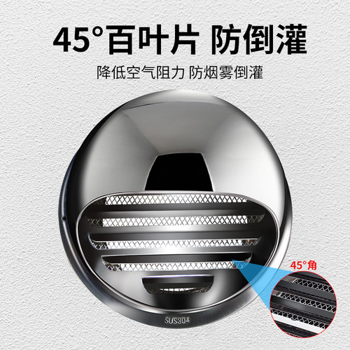 不锈钢风帽排气口出风罩油烟机烟管外罩外墙出风口防排通风口网罩 - 图3