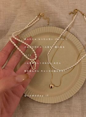 高级设计感小众叠戴颈链锁骨链