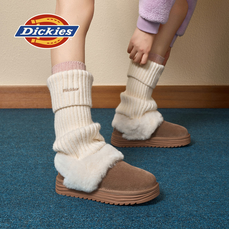 Dickies女鞋毛毛鞋2025新款冬季加绒加厚雪地靴女鞋保暖低帮棉鞋,淘宝优惠券,粉丝福利购,淘宝优惠卷