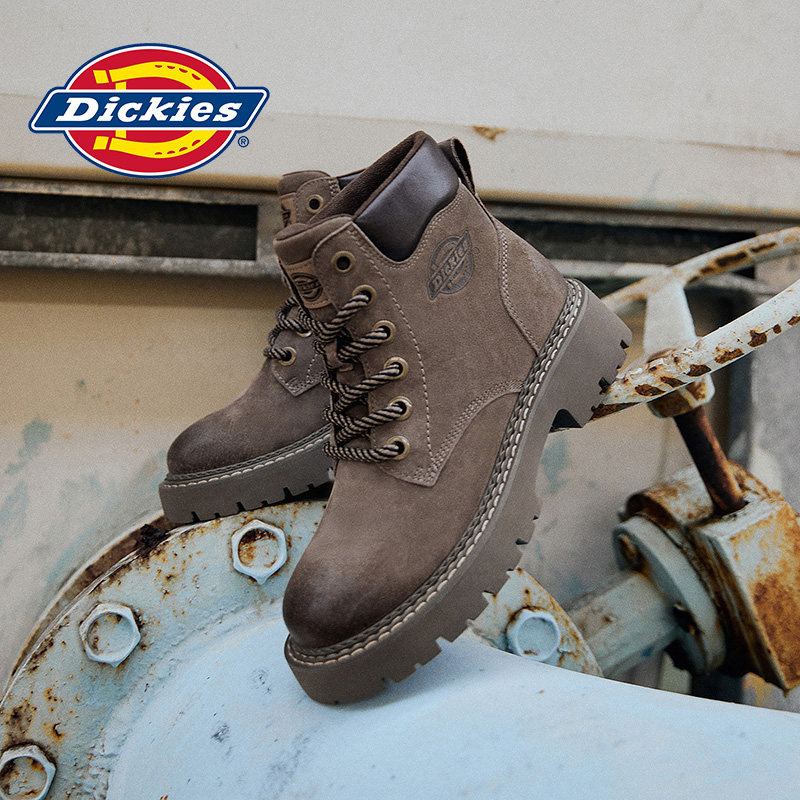 Dickies马丁靴女鞋2025秋冬季新款工装靴厚底增高防滑户外登山鞋,淘宝优惠券,粉丝福利购,淘宝优惠卷