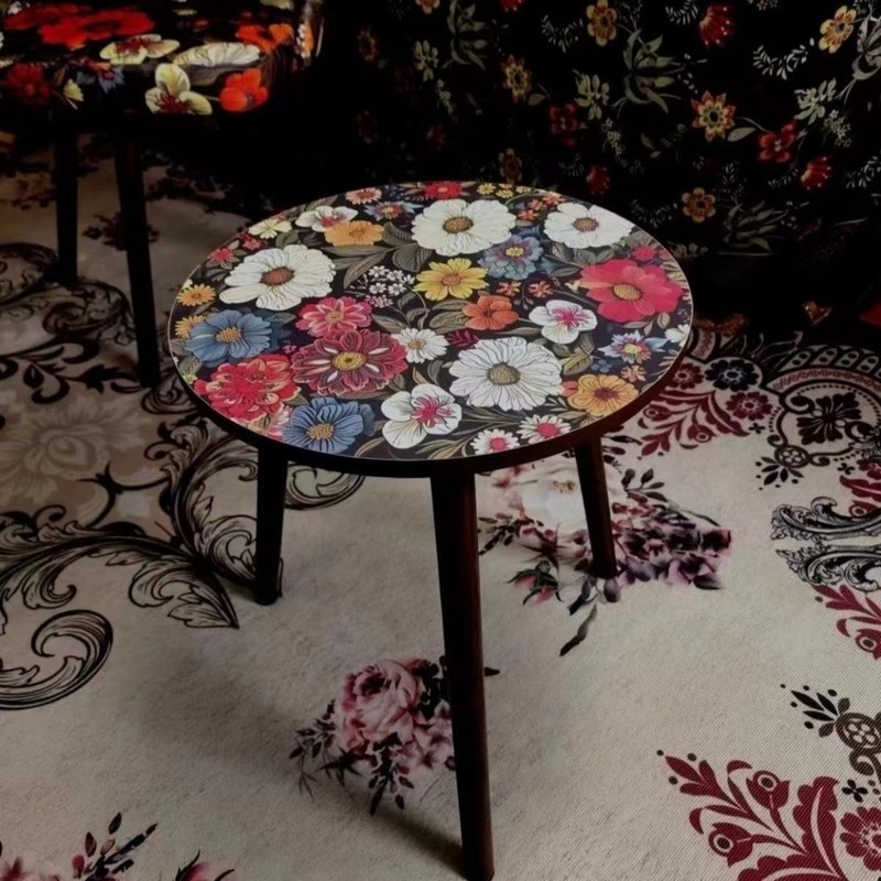 曼陀罗边几茶几沙发边柜北欧图案网红卧室小桌子客厅角几床头圆桌,淘宝优惠券,粉丝福利购,淘宝优惠卷