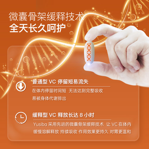 【配方好】Yusiba御仕葆维生素c缓释片维c成人1000mg天然vc进口 - 图2