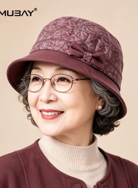 卷边渔夫帽女士中老年妈四