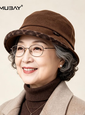 中老年羊毛渔夫帽女士秋冬