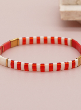 MLGM新款TILA珠miyuki串珠弹力绳手链撞色波西米亚风饰品个性饰品