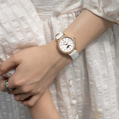 英国ROTARY劳特莱温莎月相女士手表防水进口石英表送女生圣诞礼物 - 图0