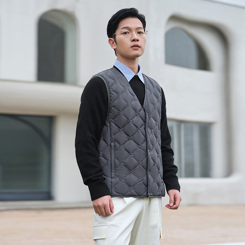 坦博尔羽绒马甲男轻薄秋冬短款v领舒适保暖时尚休闲内搭坎肩外套,淘宝优惠券,粉丝福利购,淘宝优惠卷