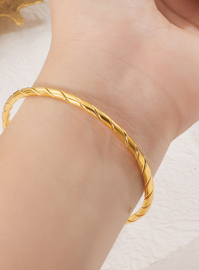新款麻花手镯女小众设计高级感轻奢精致简约时尚百搭不掉色手饰