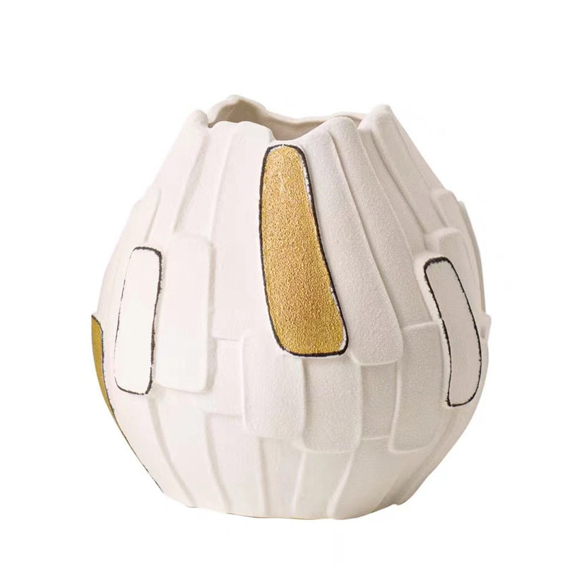 陶瓷拼贴花瓶现代售楼部卧室玄关工艺品样板间插花器软装摆件白瓷,淘宝优惠券,粉丝福利购,淘宝优惠卷