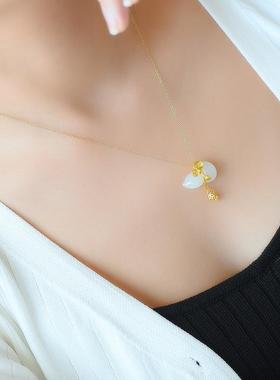 民族风福禄双全玉葫芦吊坠女和田玉项链古风玉石挂件生日礼物妈妈