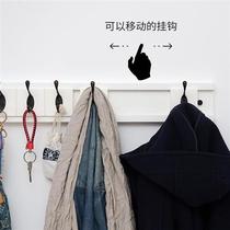 One piece) removable creative hook clothes solid wood wall-mounted hanging clothes hook wooden wall living-room row hook