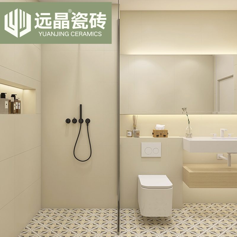 远晶 400x800奶油风柔光天鹅绒微水泥瓷砖厨卫墙砖阳台地砖纯色白 - 图2
