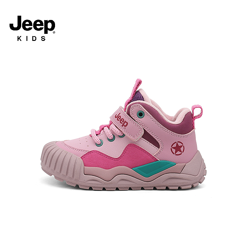 jeep百搭儿童运动鞋男女童透气网面鞋中大童校园跑步鞋旋转钮扣 - 图0