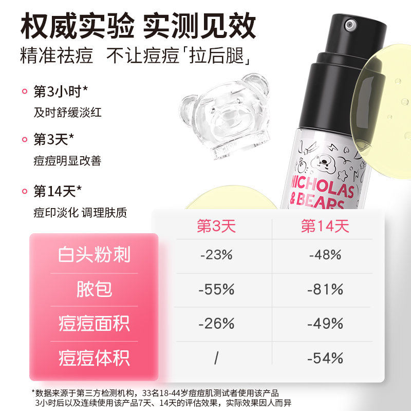 力高芘熊祛痘精华控油调理清洁祛痘去闭口粉刺黑头细毛孔