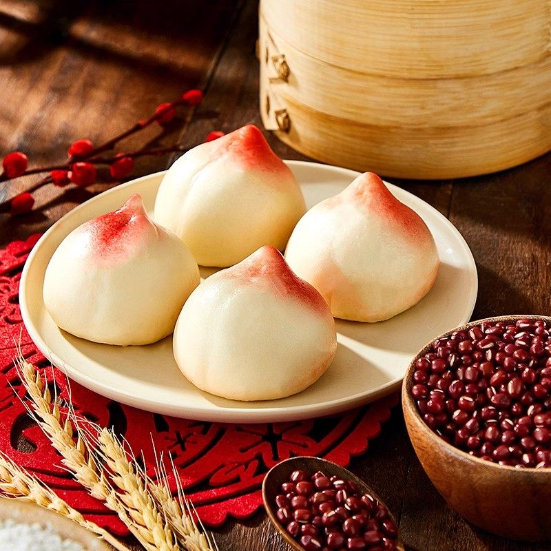 思念寿桃包豆沙馅祝寿包寿桃馒头生日祝寿馒头家用酒店商用包子,淘宝优惠券,粉丝福利购,淘宝优惠卷