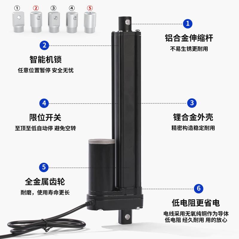 大推力推杆电动3500N直流螺旋升降机TGF12V24V电动推杆伸缩杆-图0