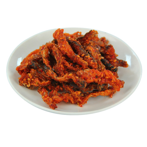 香辣鱼皮开袋即食甜辣鳕鱼皮办公室解馋零食下饭菜熟食海鲜炸鱼皮 - 图3
