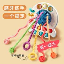 Smoke Pumping Fun Baby Finger Fine Flying Saucer Lara Kid Baby Pumping Rope Toys 0-1-year-old 3 Puzzle 6 Months