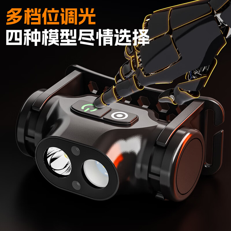 得旭头灯强光超亮充电超长续航新款钓鱼专用头戴式感应户外登山
