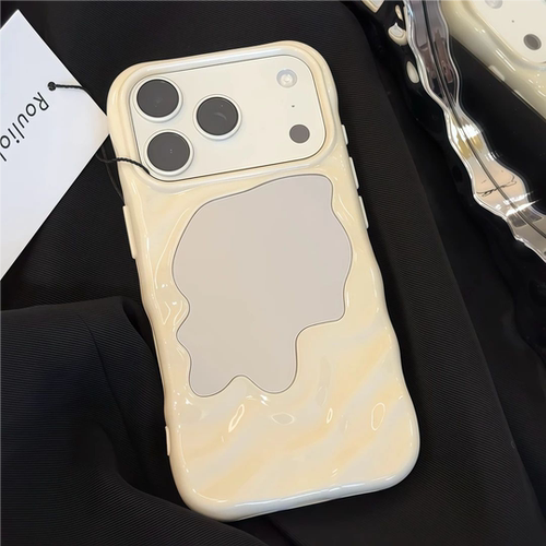 适用iPhone18/16promax波浪镜子高级感手机壳苹果18pro新款15/14plus网红华为pura80/70小众mate70/60保护套 - 图3