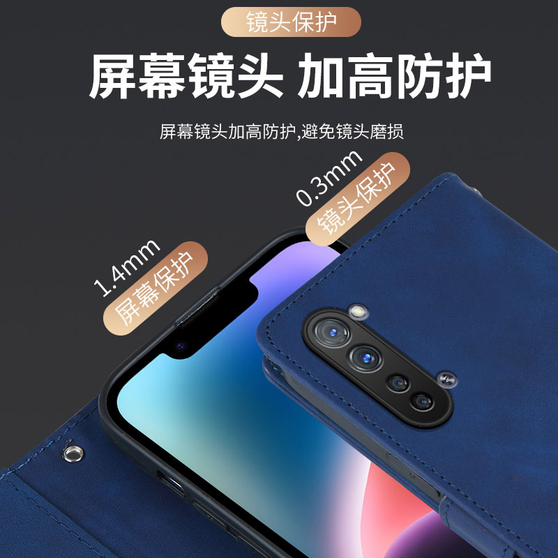 适用OPPOReno3Pro手机壳OPPO翻盖Reno双面OPPOReon新款0PP0Ren03Pr0全包OPPORone防摔Por5G保护套老人皮软外 - 图1