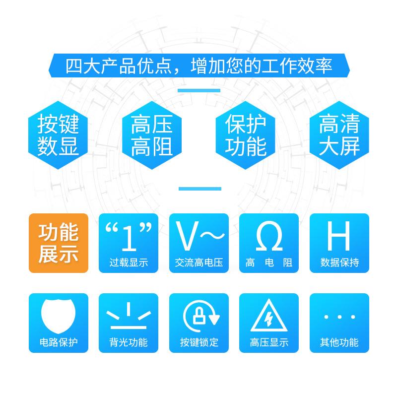 伊万厂家VC60B(新)高阻高电压数字兆欧表大屏绝缘电阻测试仪 - 图2