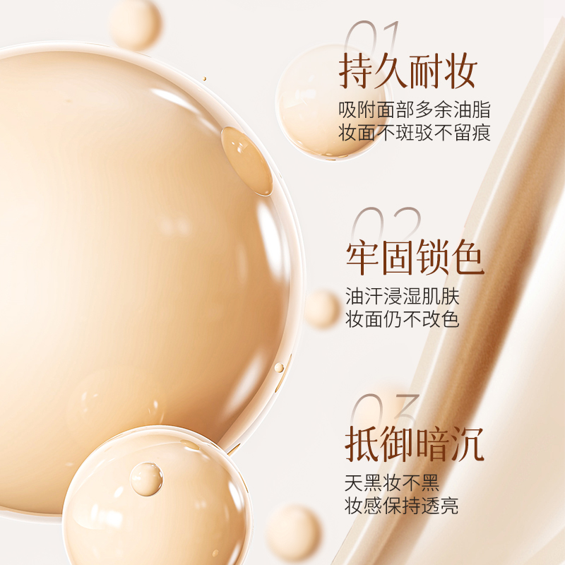 SYUMON粉底液持久遮瑕不脱妆干油皮保湿不卡粉防水汗护肤bb霜1