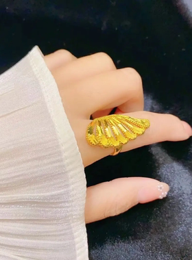 凤尾花大女戒精致轻奢高级感时尚戒指女食指显白气质不褪色指环