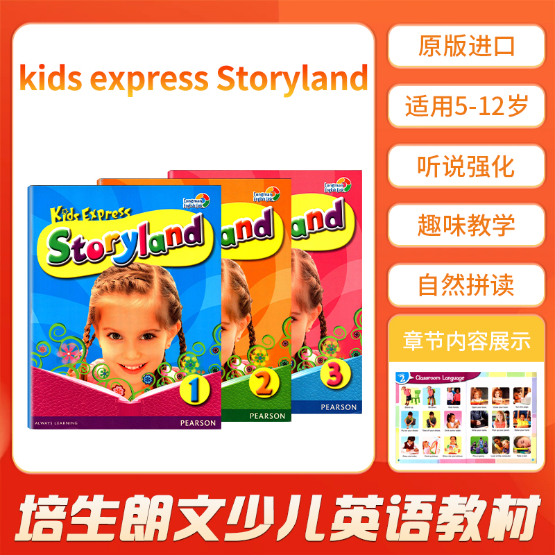 『同价618』Kids Express Speak Up 1-3 学生书 原版培生朗文 5-12岁 寒暑假短期课程 听说唱演 少儿英语教材 每级别24课时 - 图1