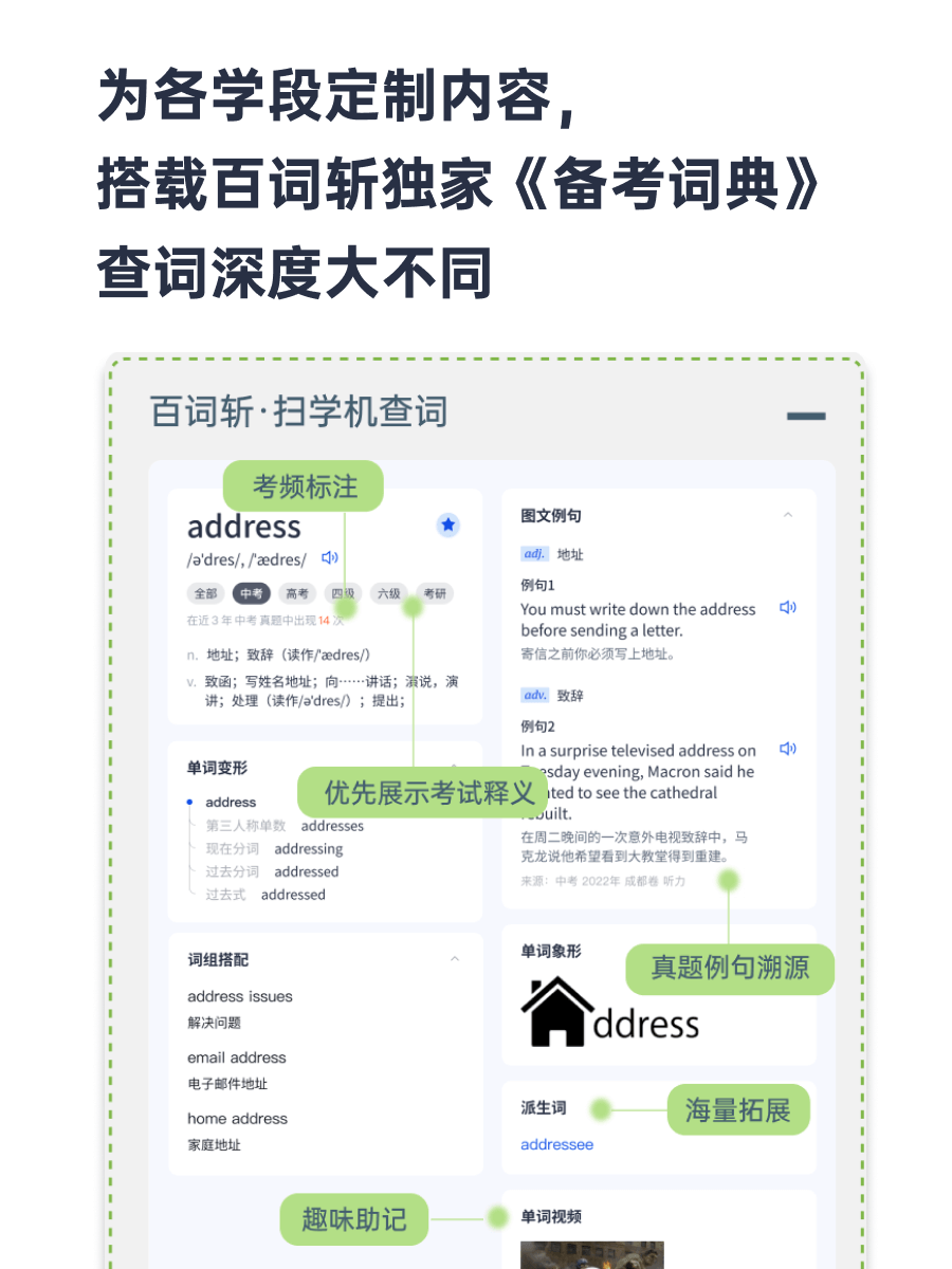 百词斩英语扫学机5.45英寸 扫描学习二合一英语学习小初高通用点读单词机