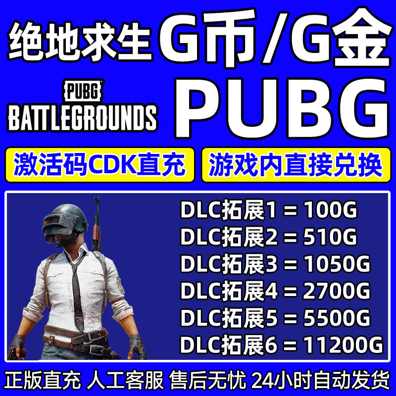 绝地求生g币pubgg币充值绝地求生g币cdk兑换码G币充值CDKey皮肤吃鸡gb充值cdk