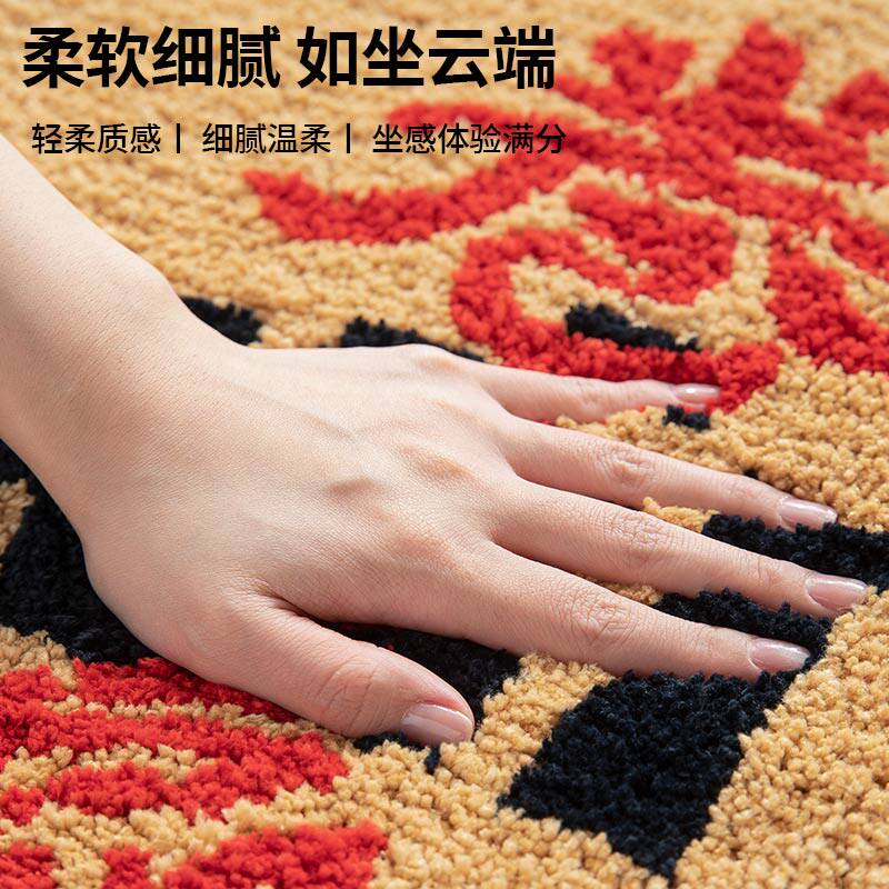 趣味文字防滑椅垫毛绒隔凉生暖办公坐垫餐桌方形椅子垫吸水可机洗