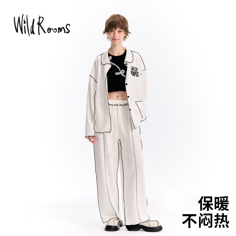 wildrooms条纹长袖睡衣女2025新款时尚休闲开衫可外穿家居服套装,淘宝优惠券,粉丝福利购,淘宝优惠卷