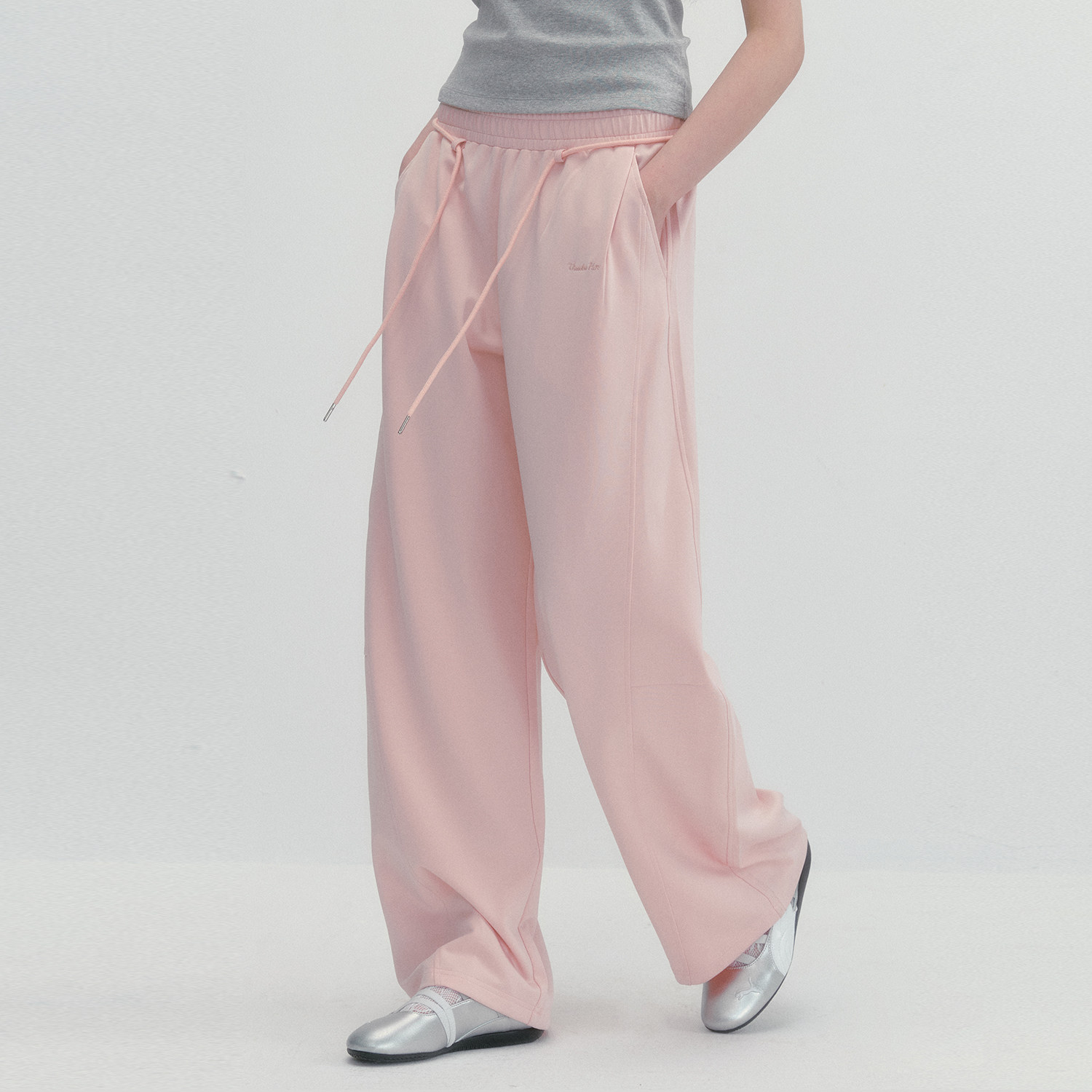 GUUKAHERO美式粉色休闲阔腿裤女夏 辣妹慵懒风宽松运动卫裤弯刀裤,淘宝优惠券,粉丝福利购,淘宝优惠卷