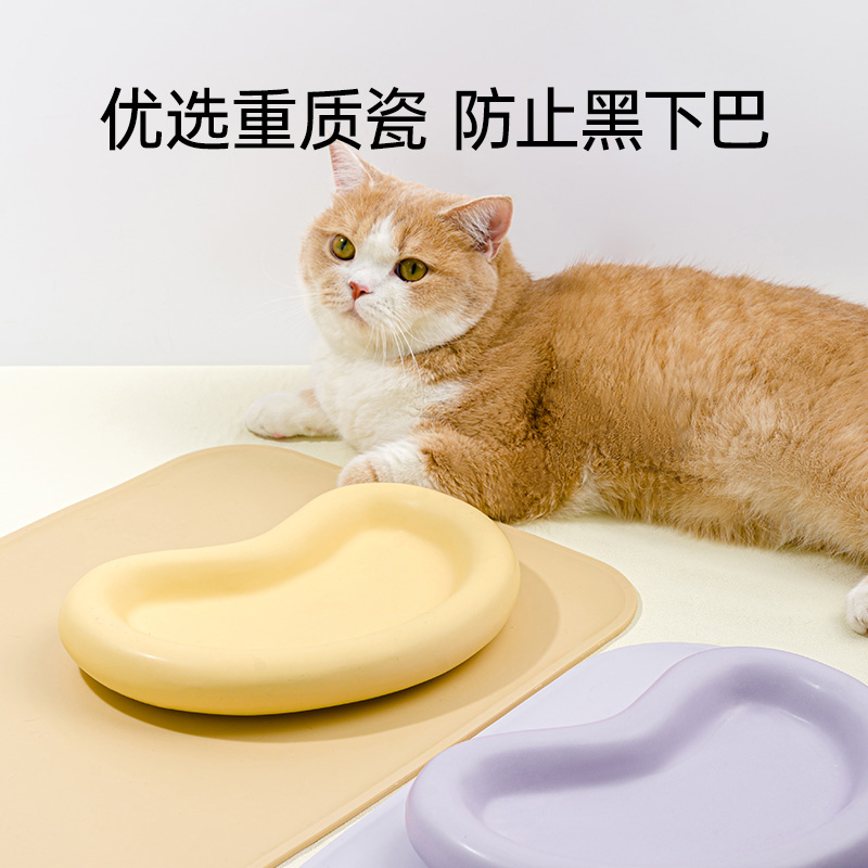 Mango蛮果宠物嘟嘟陶瓷碗猫碗猫食盆宠物碗猫盆猫咪碗饭碗猫粮碗-图1