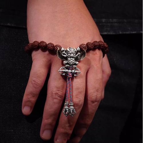 925纯银大鹏鸟三通佛头手串diy配件散珠配珠文玩配饰手工银饰 - 图1