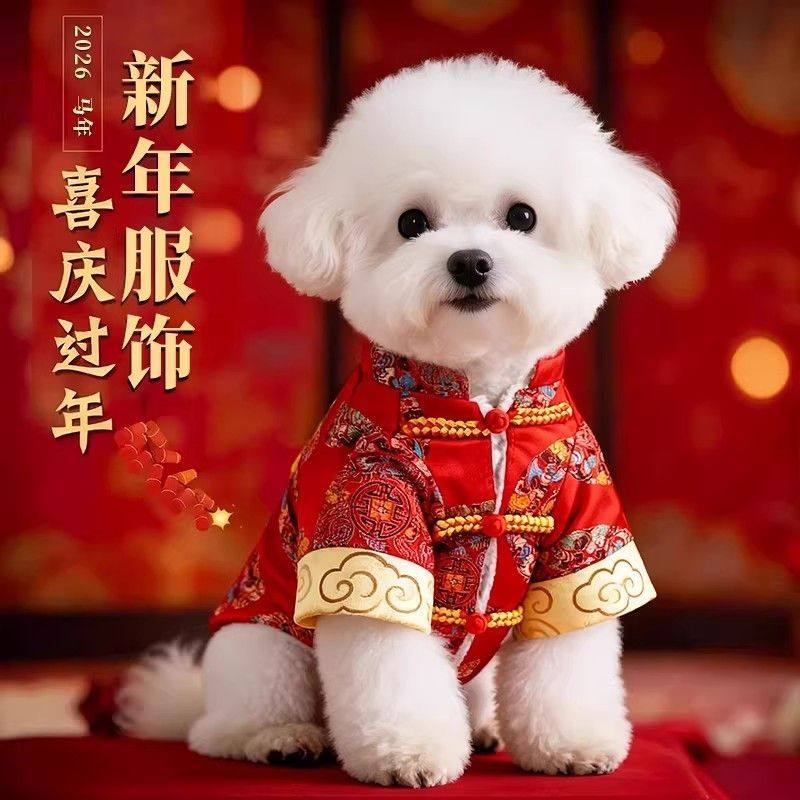 猫咪衣服新年盘扣唐装冬天保暖加绒防掉毛橘猫布偶小型犬喜庆服饰,淘宝优惠券,粉丝福利购,淘宝优惠卷