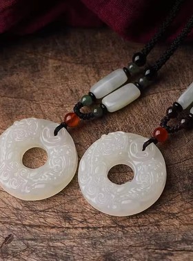 天然和田玉平安扣吊坠