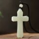 Natural authentic Hetian jade cross pendant