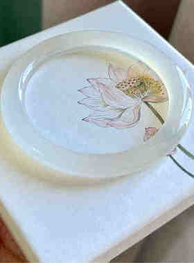 天然玛瑙手镯高冰原色白冰玉髓镯