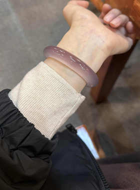 天然玛瑙手镯款紫罗兰手镯玉镯