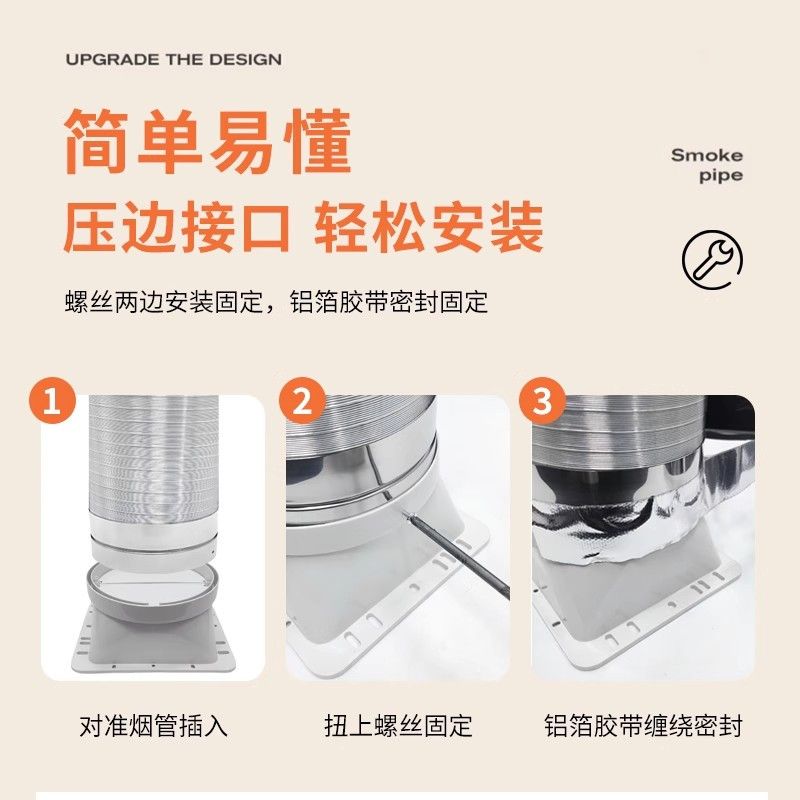 吸抽油烟机管道排烟管纯铝排气管软管铝箔锡纸配件厨房烟道排风管 - 图3