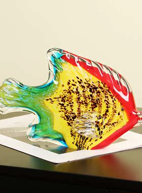 玻璃热带鱼动物招财摆件轻奢客厅