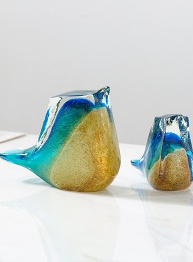 艺术玻璃鸟摆件现代简约