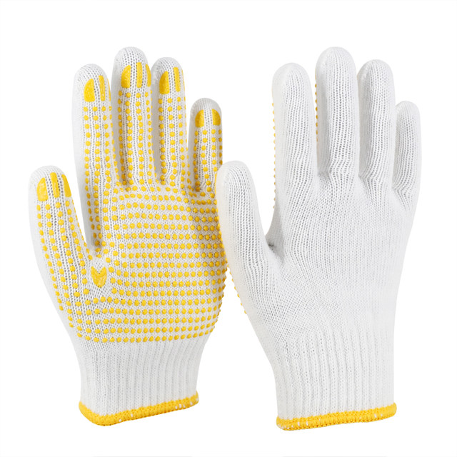 Pull back 600G thickened wear-resistant anti-slip point plastic gloves