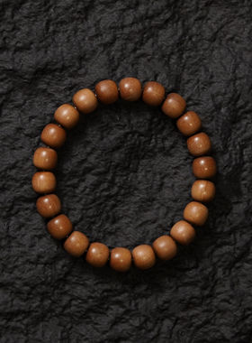 天然印度迈索尔老山檀香手串简奢系列精工老型珠红黑肉男女单圈