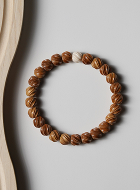 天然印度迈索尔老山檀香手串精工手工猛犸双线扭丝老料单圈男女款