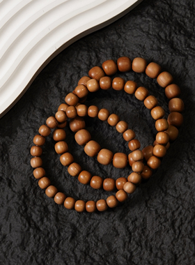 百年系列高阶印度迈索尔老山檀香手串红黑肉沉水精工老型男女单圈